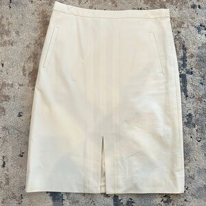 J. Crew Cream Pencil Skirt with Front Slit